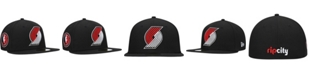 New Era Men's Black Portland Trail Blazers Team Logoman 59FIFTY Fitted Hat